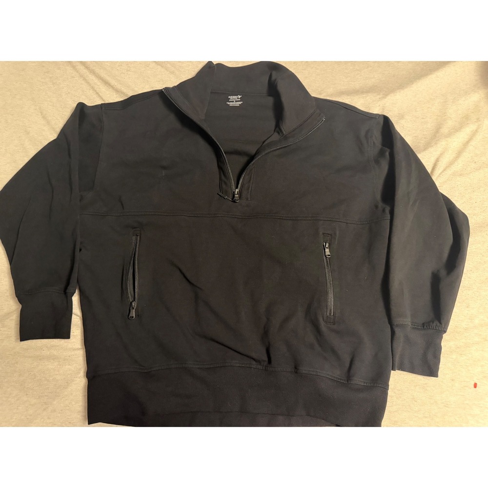 Old Navy Active Dynamic Fleece Quarter Zip Sweatshirt Black Women Medium Pockets